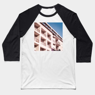 Pink Building Baseball T-Shirt